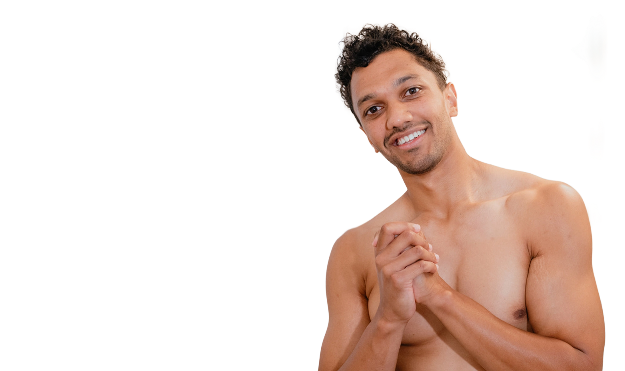 Woman showing smooth underarm after laser hair removal treatment