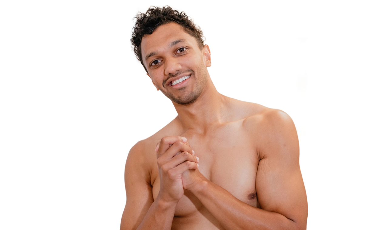 Woman showing smooth underarm after laser hair removal treatment